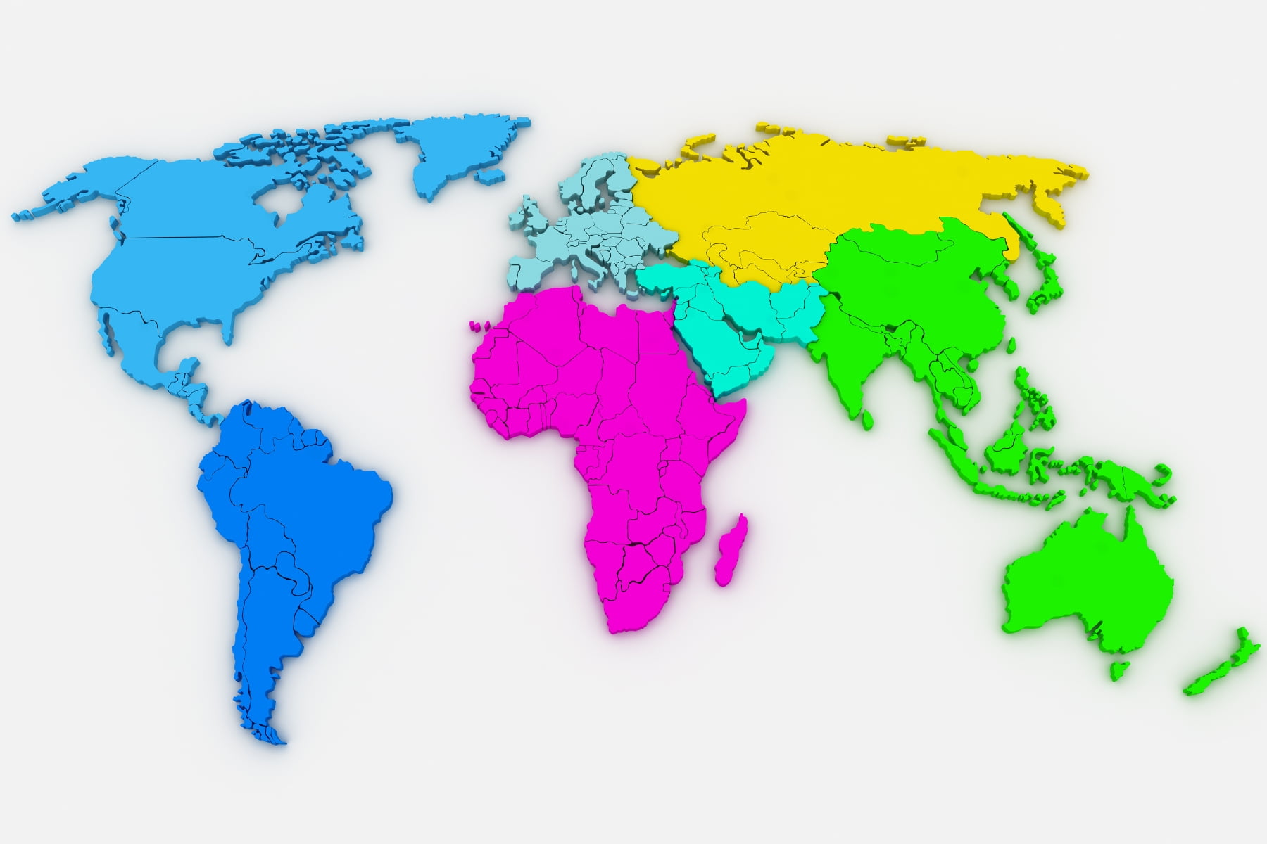 Identifique no mapa mundo político, o continente europeu e os